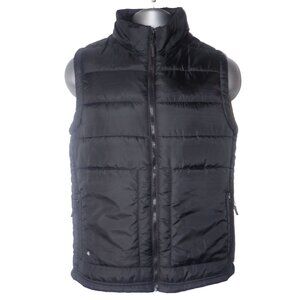 NatNast Puffer Vest Mens Small Black Quilted‎ Zip Preppy Casual Winter Warm